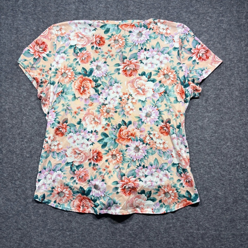 Floral Knot-Front V-Neck Blouse - Picture 2 of 12